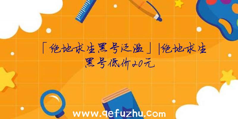 「绝地求生黑号泛滥」|绝地求生黑号低价20元